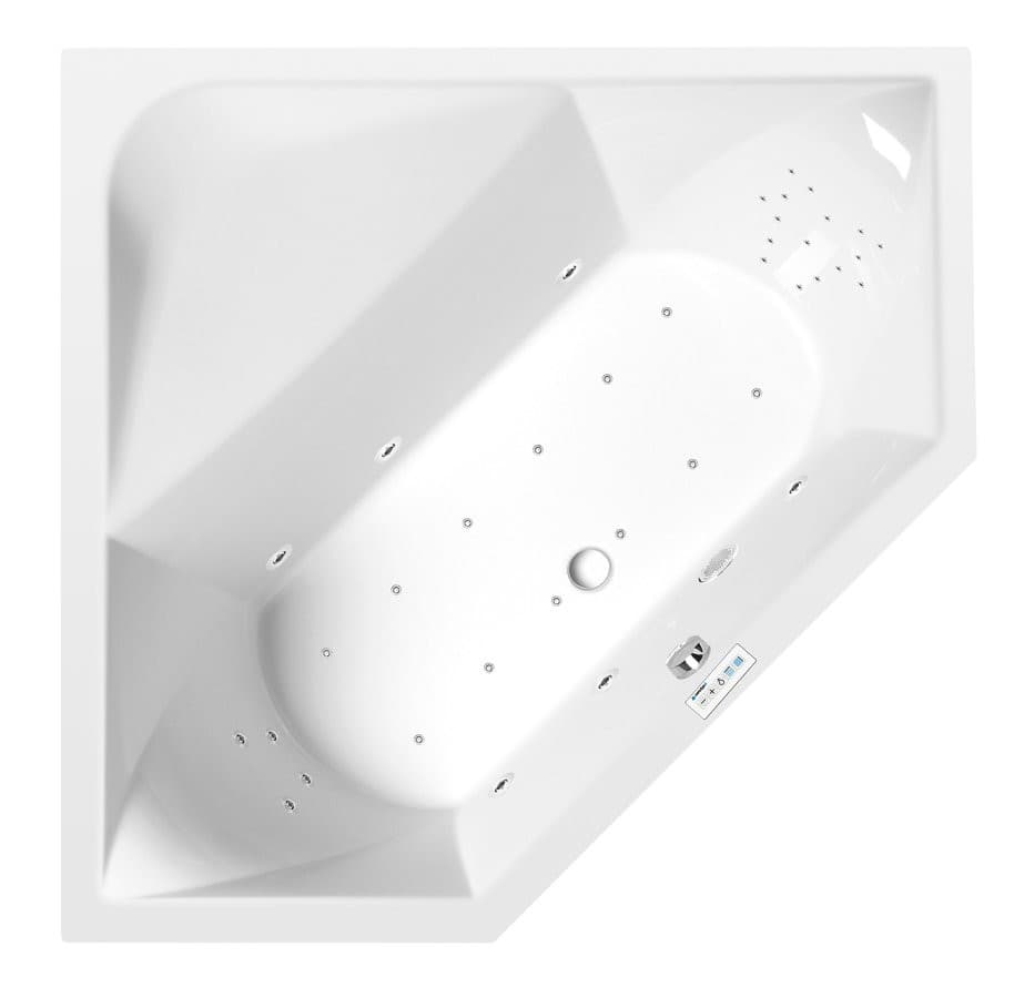 FLOSS wanna z hydromasażem, 145x145x50cm, Highline Hydro-Air, chrom