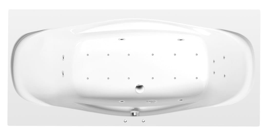 GARDA wanna z hydromasażem, 190x90x44cm, Active Hydro-Air, chrom