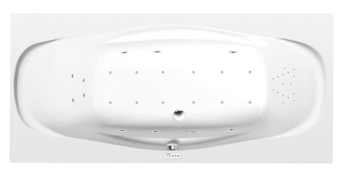 GARDA wanna z hydromasażem, 190x90x44cm, Highline Hydro-Air, chrom