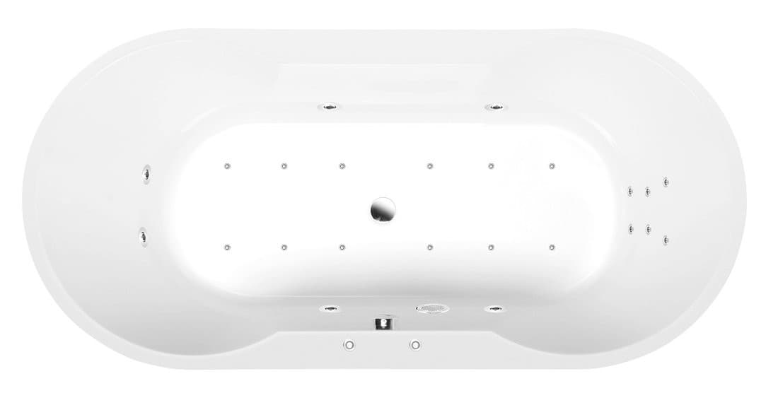 IO wanna z hydromasażem, 180x85x49cm, Attraction Hydro-Air, chrom