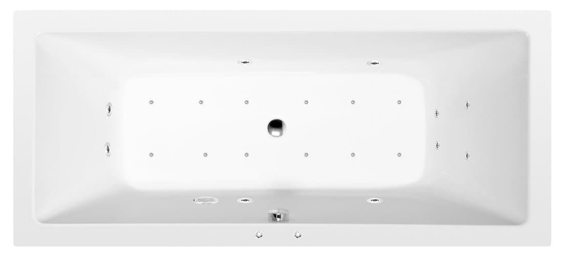 KRYSTA wanna z hydromasażem, 180x80x39cm, Active Hydro-Air, chrom