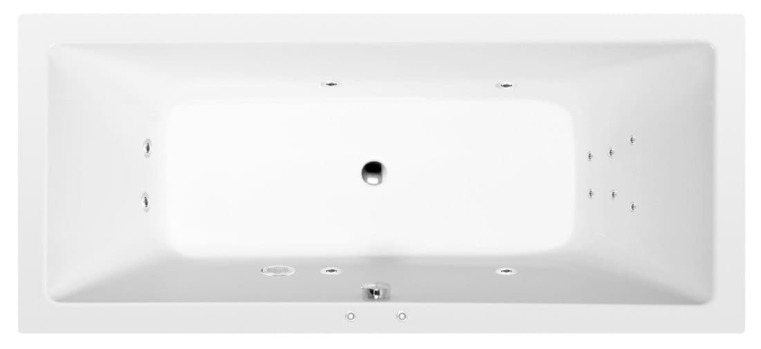 KRYSTA wanna z hydromasażem, 180x80x39cm, Attraction Hydro, chrom