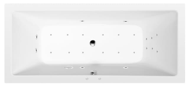 KRYSTA wanna z hydromasażem, 180x80x39cm, Attraction Hydro-Air, chrom