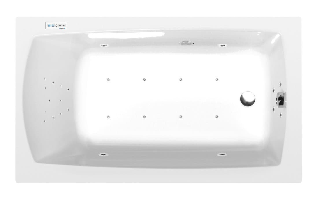 LILY wanna z hydromasażem, 120x70x39cm, Highline Hydro-Air, chrom