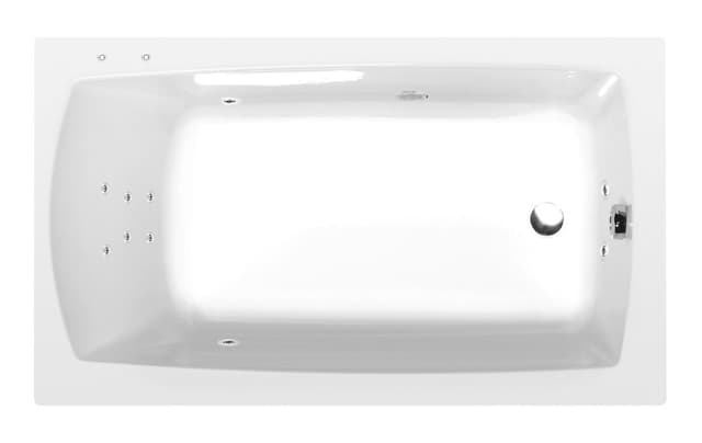 LILY wanna z hydromasażem, 140x70x39cm, Attraction Hydro, chrom