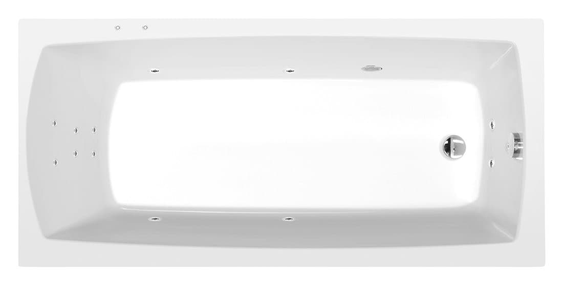 LILY wanna z hydromasażem, 150x70x39cm, Attraction Hydro, chrom