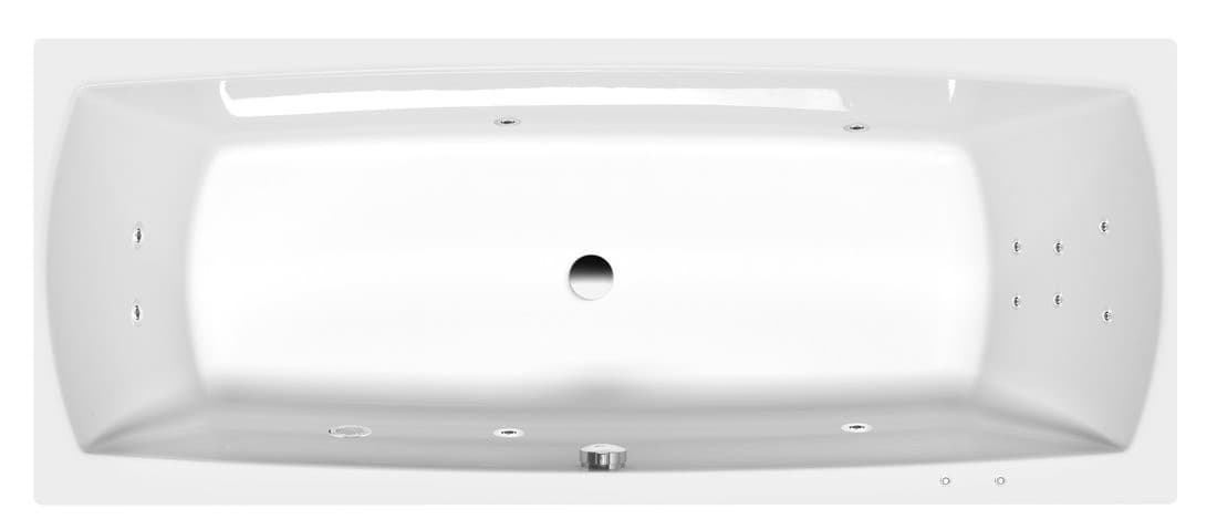 LILY wanna z hydromasażem, 170x70x39cm, Attraction Hydro, chrom