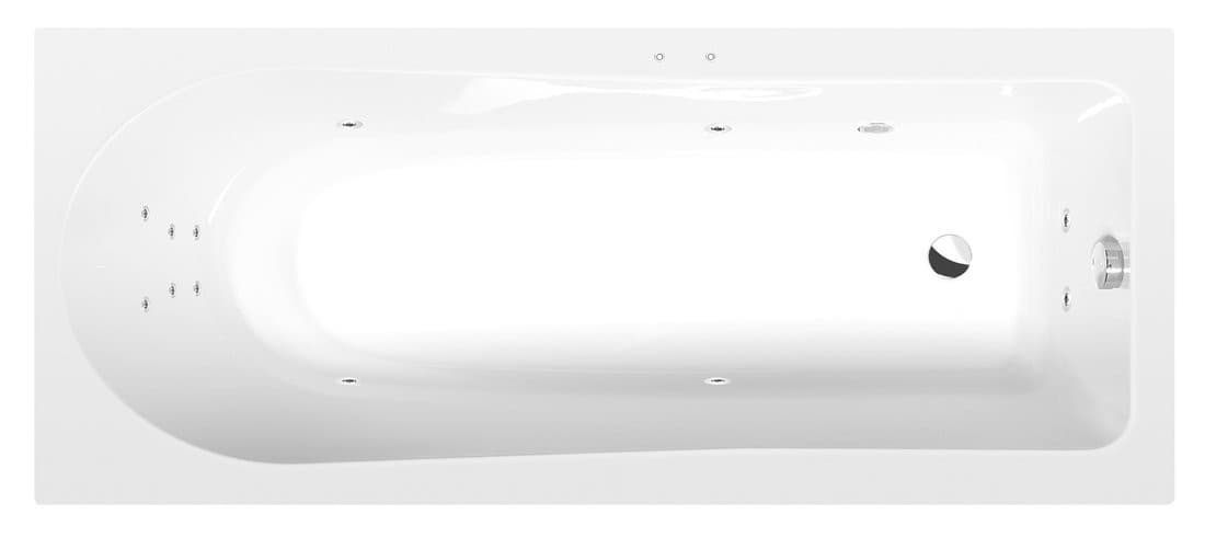 LISA wanna z hydromasażem, 170x70x47cm, Attraction Hydro, chrom