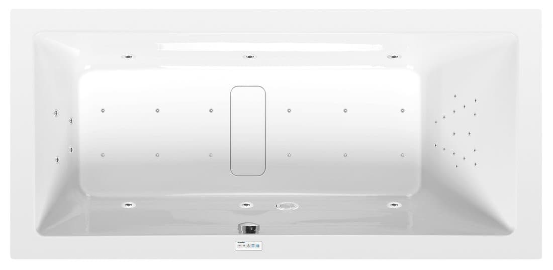 MARLENE wanna z hydromasażem, 180x80x48cm, Highline Hydro-Air, chrom