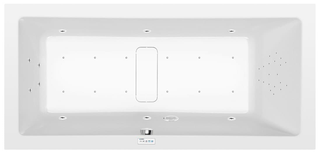 MARLENE wanna z hydromasażem, 190x90x48cm, Highline Hydro-Air, chrom