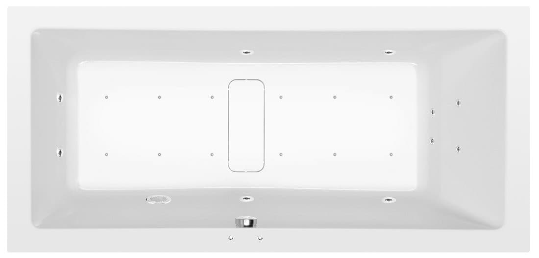 MARLENE wanna z hydromasażem, 200x90x48cm, Active Hydro-Air, chrom