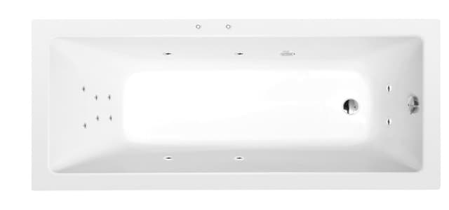 NOEMI wanna z hydromasażem, 150x80x39cm, Attraction Hydro, chrom