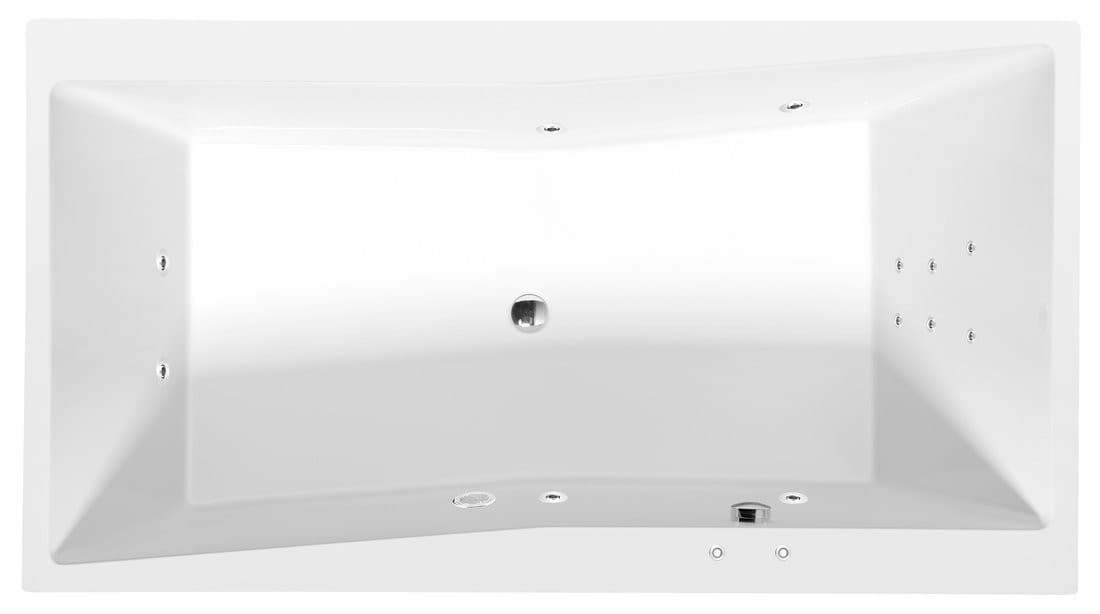 QUEST wanna z hydromasażem, 180x100x49cm, Attraction Hydro, chrom