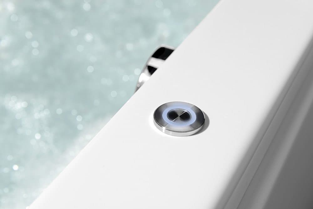 ROSANA wanna z hydromasażem, 140x140x49cm, Attraction Hydro, chrom