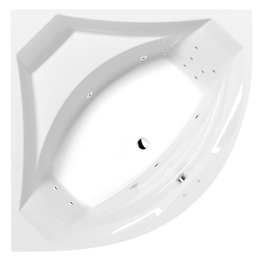 ROSANA wanna z hydromasażem, 150x150x49cm, Attraction Hydro, chrom