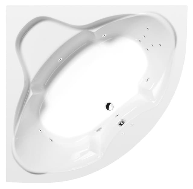 SIMONA wanna z hydromasażem, 140x140x44cm, Attraction Hydro, chrom
