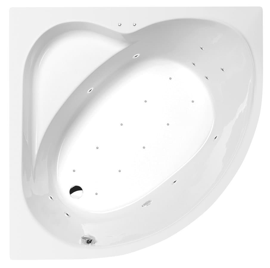SIRIUS wanna z hydromasażem, 130x130x43cm, Active Hydro-Air, chrom