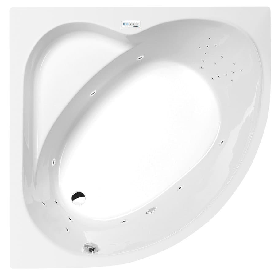 SIRIUS wanna z hydromasażem, 130x130x43cm, Highline Hydro, chrom