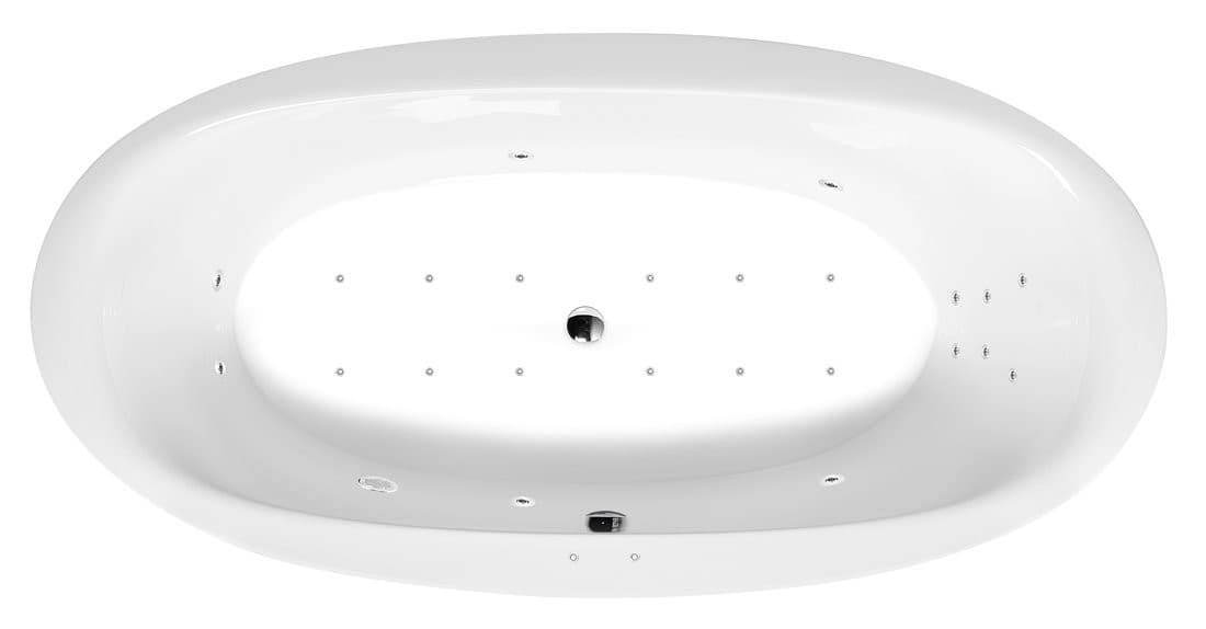 STADIUM wanna z hydromasażem, 190x95x46cm, Attraction Hydro-Air, chrom