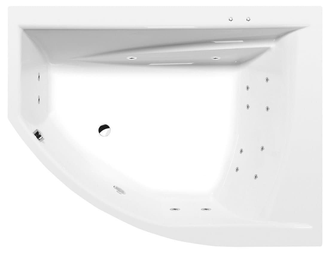 TANDEM R wanna z hydromasażem, 170x130x50cm, Active Hydro, chrom