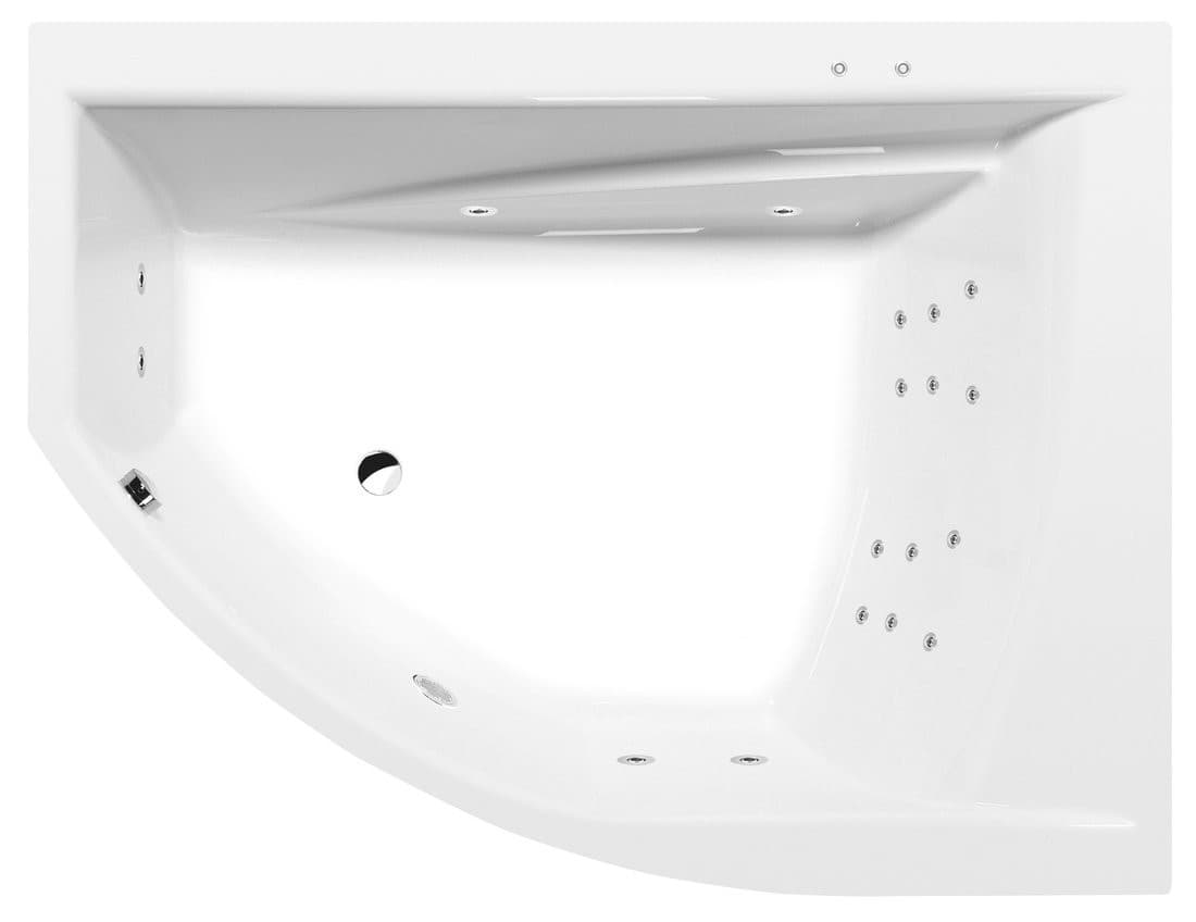 TANDEM R wanna z hydromasażem, 170x130x50cm, Attraction Hydro, chrom