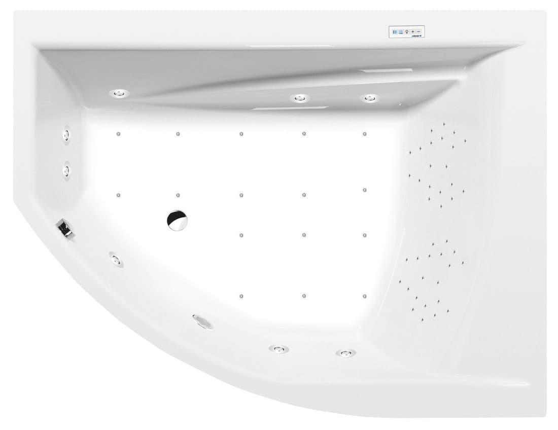 TANDEM R wanna z hydromasażem, 170x130x50cm, Highline Hydro-Air, chrom
