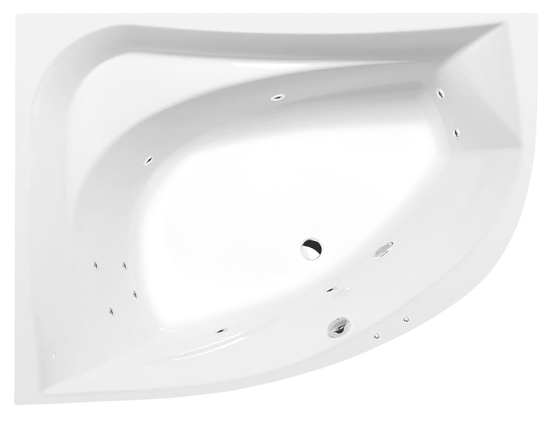 TANYA L wanna z hydromasażem, 160x120x49cm, Active Hydro, chrom