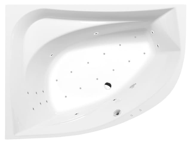 TANYA L wanna z hydromasażem, 160x120x49cm, Attraction Hydro-Air, chrom