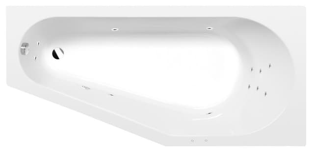 TIGRA R wanna z hydromasażem, 170x80x46cm, Attraction Hydro, chrom
