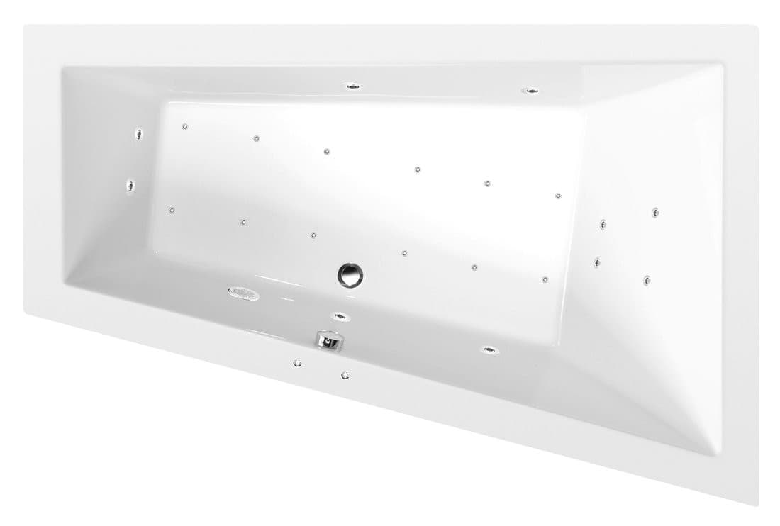 TRIANGL R wanna z hydromasażem, 180x120x50cm, Active Hydro-Air, chrom