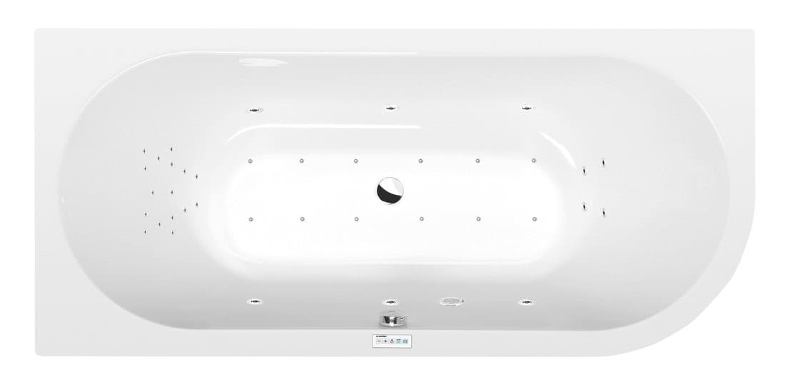 VIVA L wanna z hydromasażem, 175x80x47cm, Highline Hydro-Air, chrom