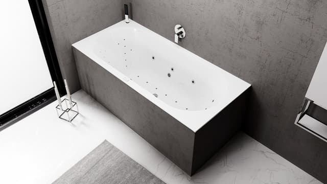 VIVA B wanna z hydromasażem, 175x80x47cm, Highline Hydro-Air, chrom