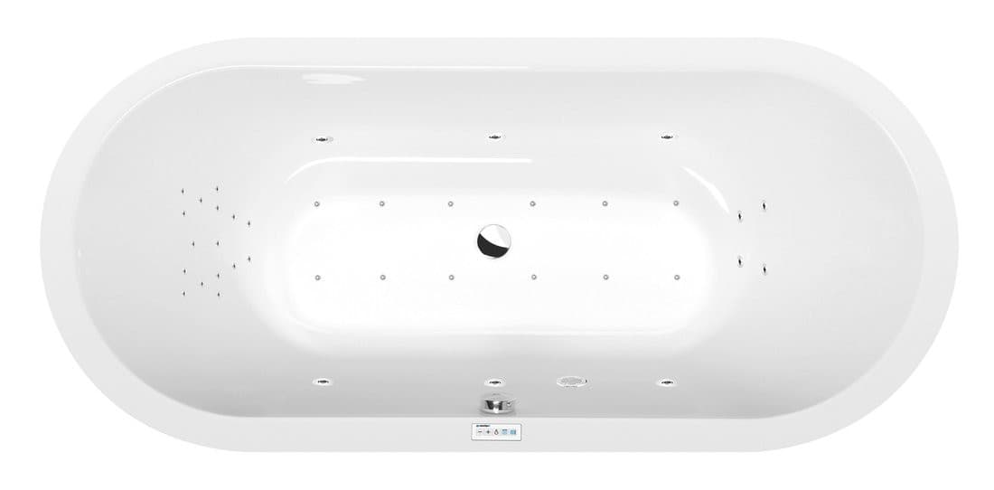 VIVA O wanna z hydromasażem, 175x80x47cm, Highline Hydro-Air, chrom