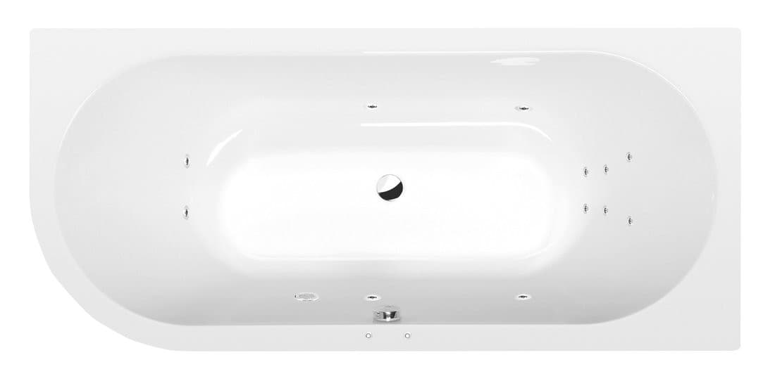 VIVA R wanna z hydromasażem, 185x80x47cm, Attraction Hydro, chrom