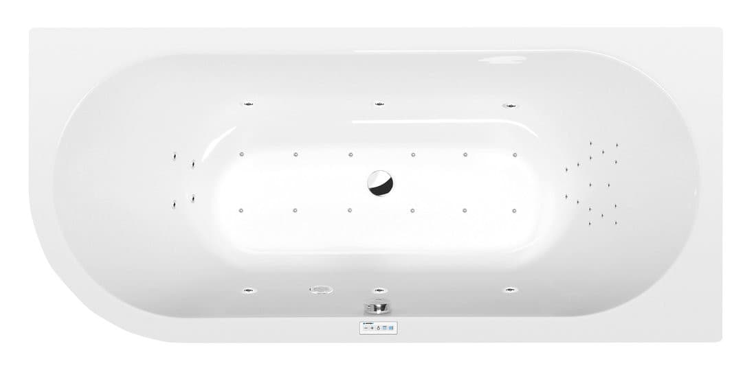 VIVA R wanna z hydromasażem, 185x80x47cm, Highline Hydro-Air, chrom