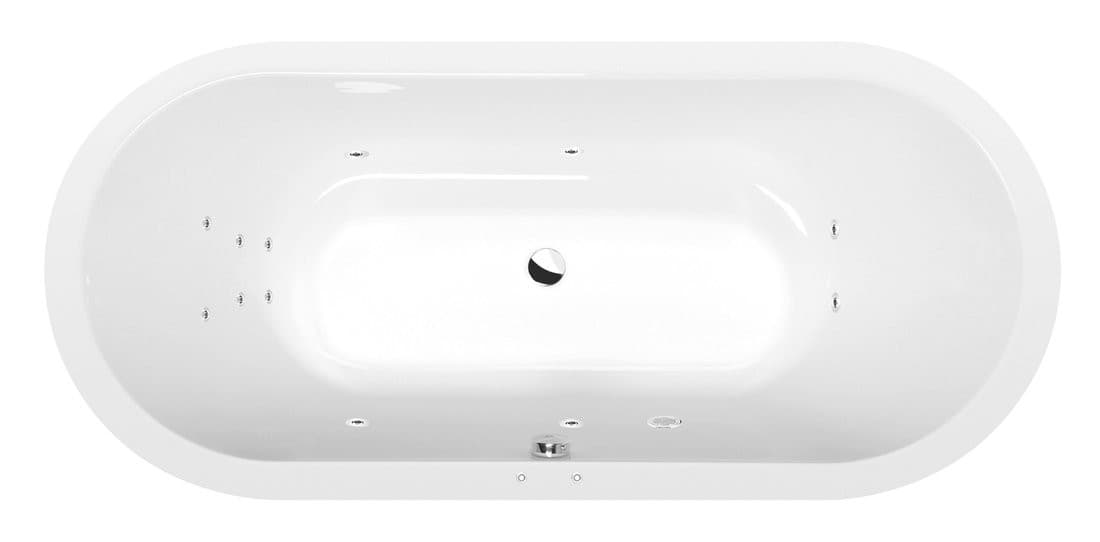 VIVA O wanna z hydromasażem, 185x80x47cm, Attraction Hydro, chrom