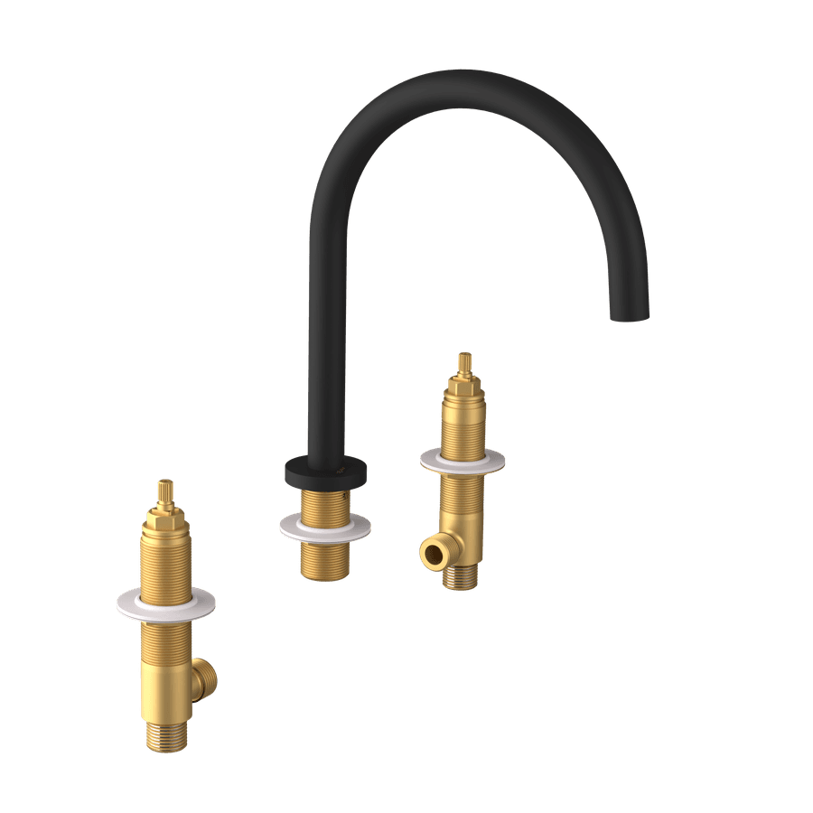 ULTRAMIX korpus do 3-ementowej baterie umywalkowej, czarny mat