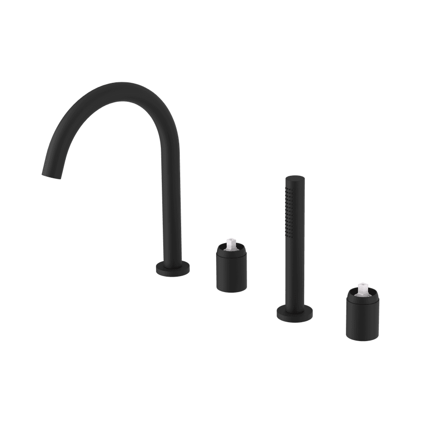 ULTRAMIX 4-elementowy korpus baterii do montażu na brzegu wanny, czarny mat