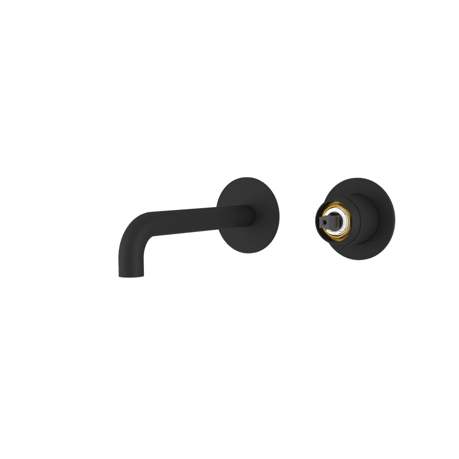 ULTRAMIX korpus baterii podtynkowej umywalkowej 2-elementowej, główka wylewki 15cm, czarny mat