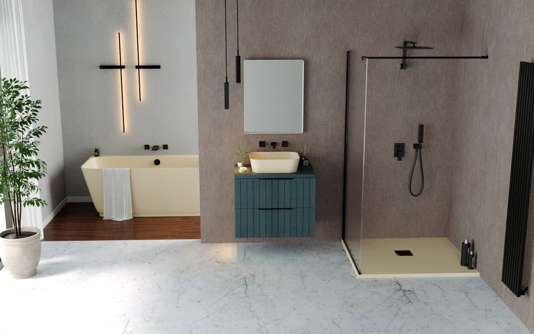 FLEXIA brodzik kompozytowy z możliwością docinania 100x90cm, beż mat