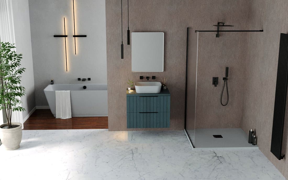 FLEXIA brodzik kompozytowy z możliwością docinania 130x80cm, szary mat