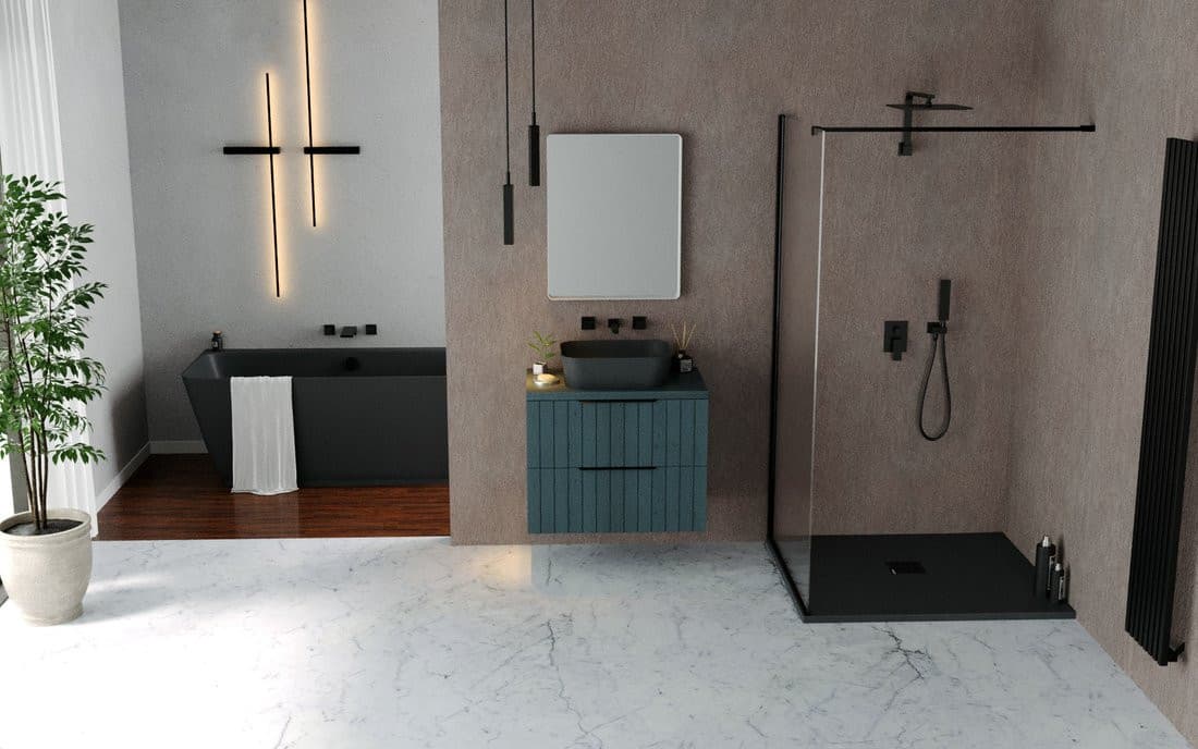 FLEXIA brodzik kompozytowy z możliwością docinania 130x90cm, antracyt mat