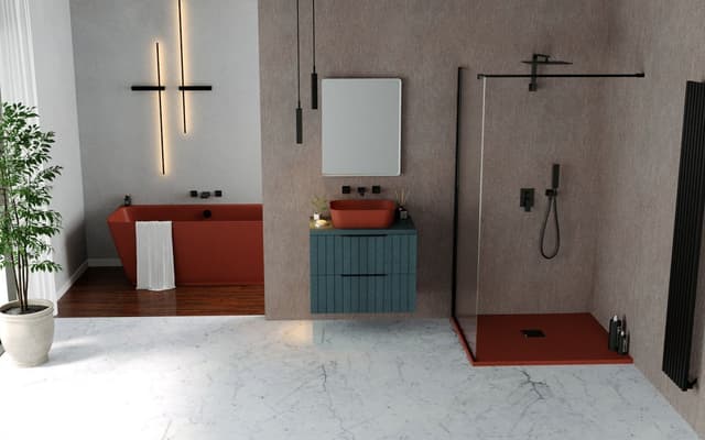 FLEXIA brodzik kompozytowy z możliwością docinania 130x90cm, brązowy mat