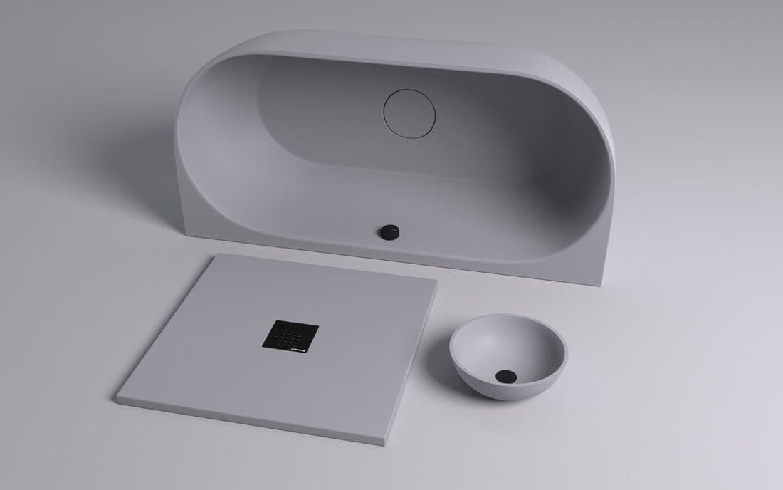 FLEXIA brodzik kompozytowy z możliwością docinania 150x90cm, szary mat