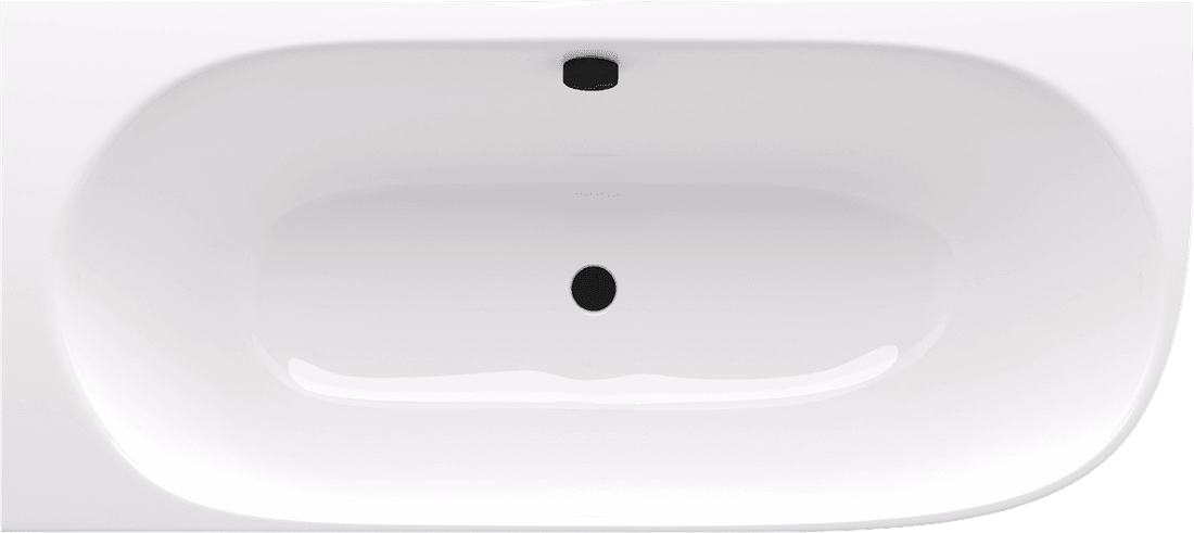 SUSSI L wanna przyścienna, narożna, kompozyt, 160x70x50cm, biały/szary mat