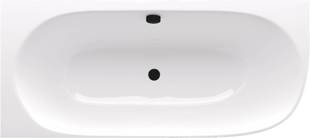 SUSSI L wanna przyścienna, narożna, kompozyt, 160x70x50cm, biały/szary mat