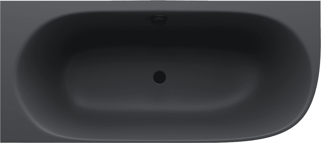 SUSSI L wanna przyścienna, narożna, kompozyt, 160x70x50cm, antracyt mat
