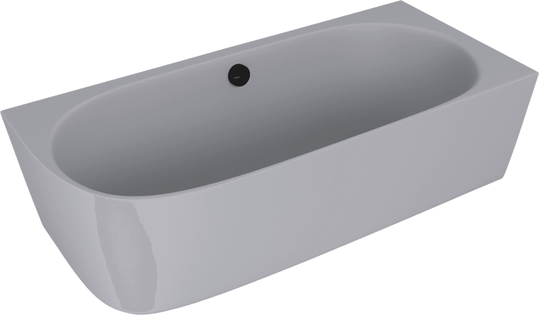 SUSSI R wanna przyścienna narożna, kompozyt 160x70x49,5cm, szary mat
