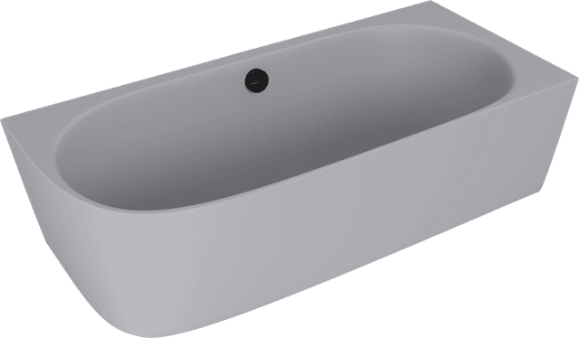 SUSSI R wanna przyścienna narożna, kompozyt 160x70x49,5cm, szary mat