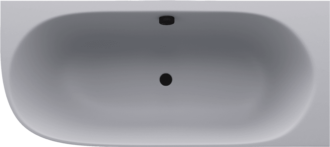 SUSSI R wanna przyścienna narożna, kompozyt 160x70x49,5cm, szary mat